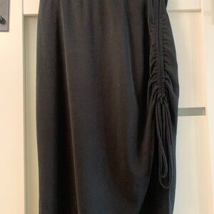 OPEN EDIT asymmetrical side ruched skirt - BLACK, size M